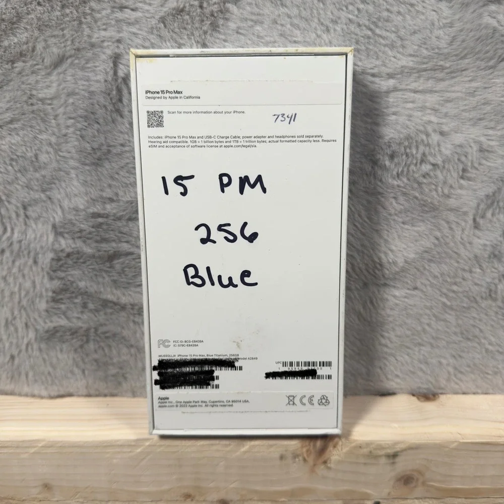 Apple iPhone‎ 15 Pro Max 256GB Blue Titanium Empty Retail Box MU693LL/A A2849